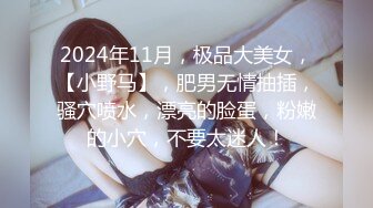 2024年11月，极品大美女，【小野马】，肥男无情抽插，骚穴喷水，漂亮的脸蛋，粉嫩的小穴，不要太迷人！