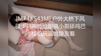 [MP4/ 543M] 户外大桥下风骚少妇露脸给眼镜小哥舔鸡巴，揉奶玩逼给狼友看