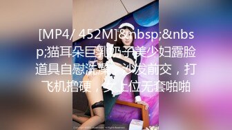 [MP4/ 452M]&nbsp;&nbsp;猫耳朵巨乳奶子美少妇露脸道具自慰洗澡，沙发前交，打飞机撸硬，女上位无套啪啪