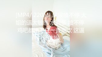 [MP4/ 220M] 尿尿喷不停 大姐的逼太敏感 水真多 喷不停 鸡吧都堵不住一直潮吹 这逼还咋操