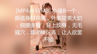 [MP4/435MB] 小骚B一个，颜值身材在线，外表甜美大奶，细腰美臀，背上纹身，无毛骚穴，震动棒玩弄，让人欲罢不能