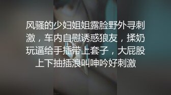 风骚的少妇姐姐露脸野外寻刺激，车内自慰诱惑狼友，揉奶玩逼给手插带上套子，大屁股上下抽插浪叫呻吟好刺激