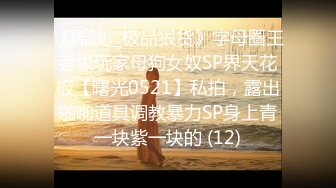 《稀缺__极品狠货》字母圈王者级玩家母狗女奴SP界天花板【曙光0521】私拍，露出啪啪道具调教暴力SP身上青一块紫一块的 (12)