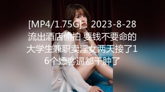 [MP4/1.75G]：2023-8-28流出酒店偷拍 要钱不要命的大学生兼职卖淫女两天接了16个嫖客逼都干肿了