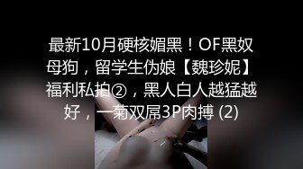 最新10月硬核媚黑！OF黑奴母狗，留学生伪娘【魏珍妮】福利私拍②，黑人白人越猛越好，一菊双屌3P肉搏 (2)